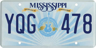 MS license plate YQG478