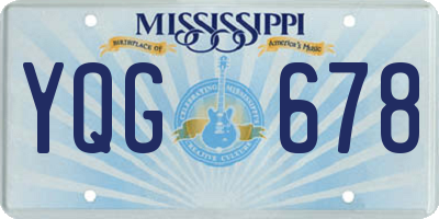 MS license plate YQG678