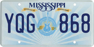 MS license plate YQG868