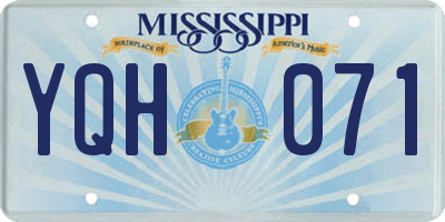 MS license plate YQH071