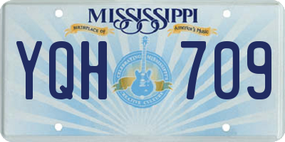 MS license plate YQH709