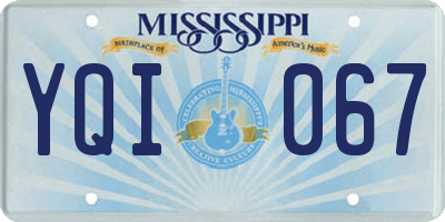 MS license plate YQI067