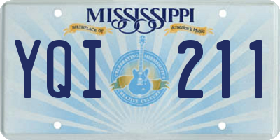 MS license plate YQI211