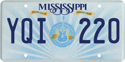 MS license plate YQI220