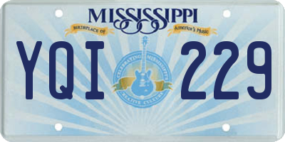 MS license plate YQI229