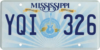 MS license plate YQI326
