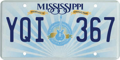MS license plate YQI367
