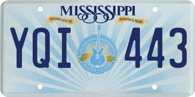 MS license plate YQI443