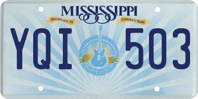 MS license plate YQI503