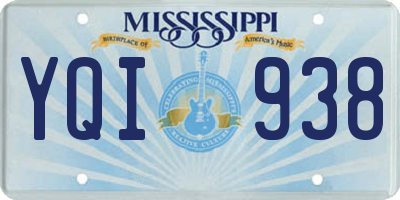 MS license plate YQI938