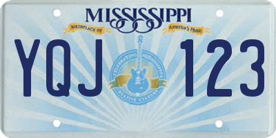 MS license plate YQJ123