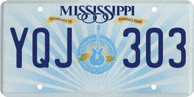 MS license plate YQJ303