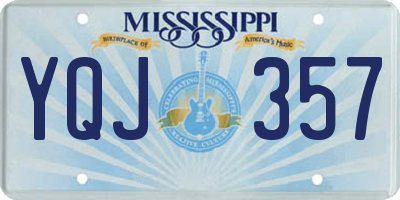 MS license plate YQJ357