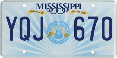 MS license plate YQJ670