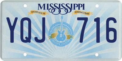 MS license plate YQJ716