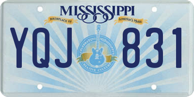 MS license plate YQJ831