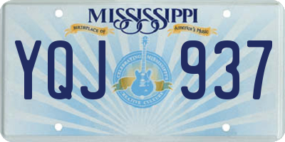 MS license plate YQJ937
