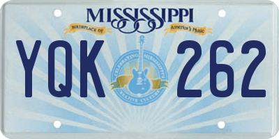 MS license plate YQK262
