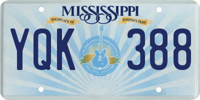 MS license plate YQK388