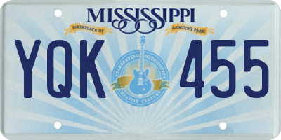 MS license plate YQK455