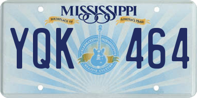 MS license plate YQK464