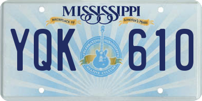 MS license plate YQK610