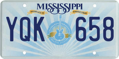 MS license plate YQK658
