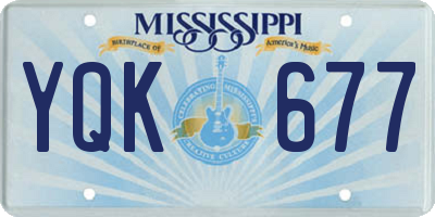 MS license plate YQK677
