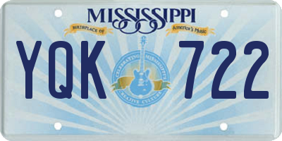 MS license plate YQK722