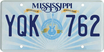 MS license plate YQK762