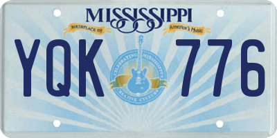 MS license plate YQK776