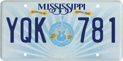 MS license plate YQK781