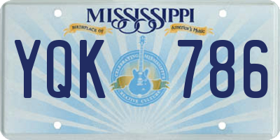 MS license plate YQK786