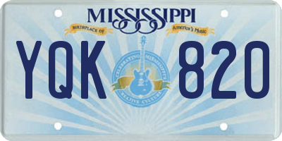 MS license plate YQK820