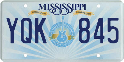 MS license plate YQK845