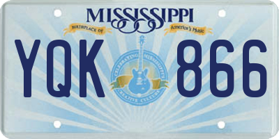 MS license plate YQK866