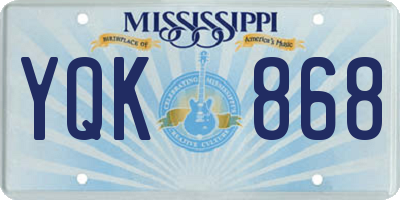 MS license plate YQK868