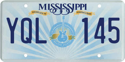 MS license plate YQL145