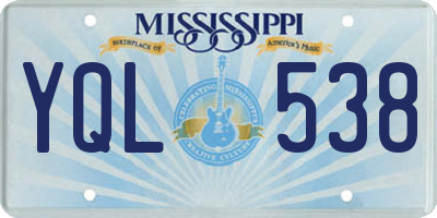 MS license plate YQL538