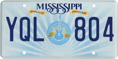 MS license plate YQL804