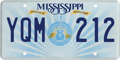 MS license plate YQM212