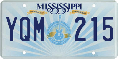 MS license plate YQM215