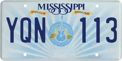 MS license plate YQN113