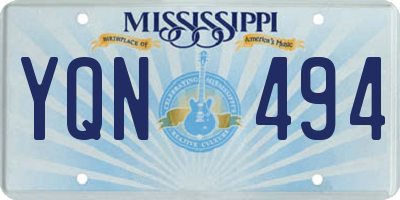 MS license plate YQN494