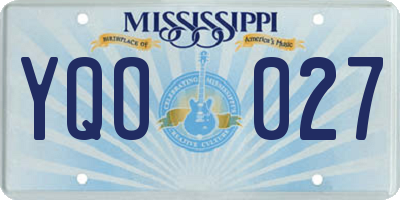 MS license plate YQO027