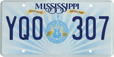 MS license plate YQO307