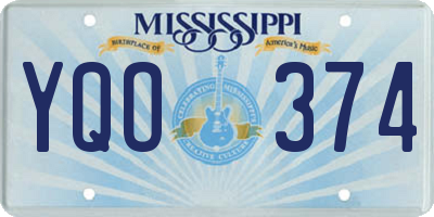 MS license plate YQO374