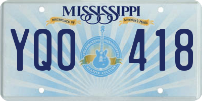 MS license plate YQO418