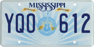 MS license plate YQO612