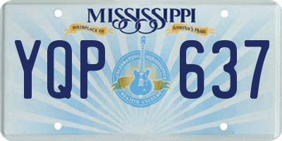 MS license plate YQP637
